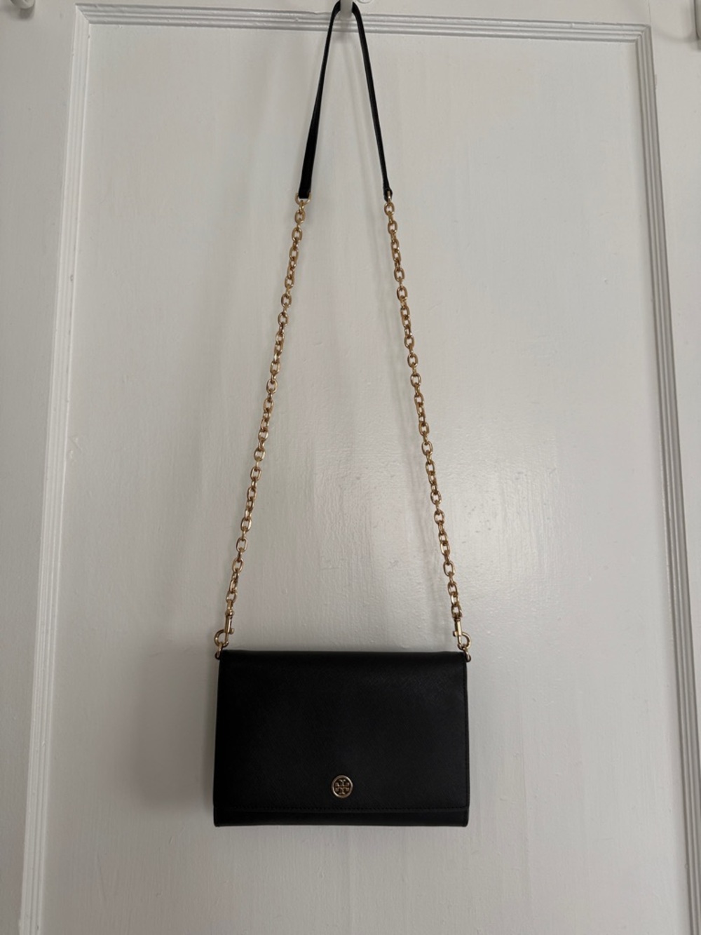 Tory Burch Black Crossbody with Gold Chain Strap